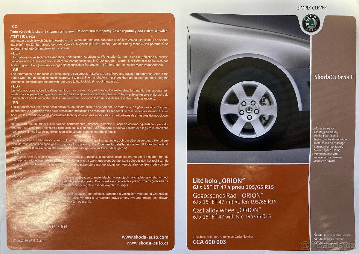 Škoda Octavia II - Originál ALU disky - 4