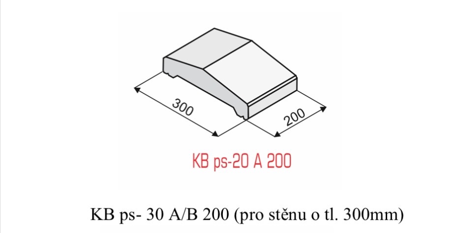 KB BLOK - Betonová plotová stříška štípaná KB 300x200 - 4