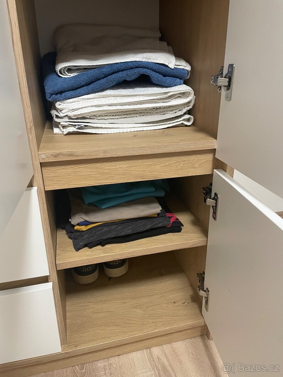 Skříň BILLUND - bílá/dub - 4