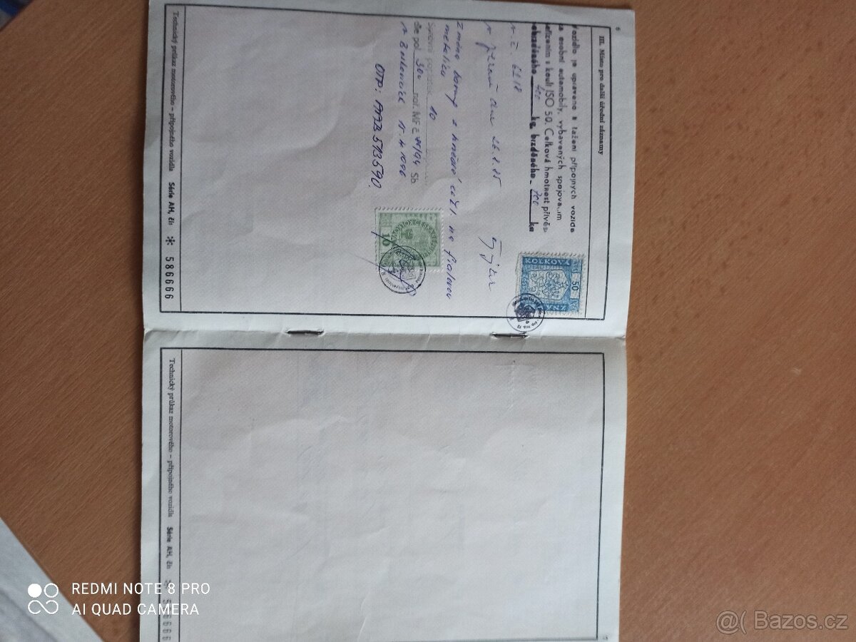 PRODÁM TECHNICKÉ PRŮKAZY škoda 105, 120 - 4