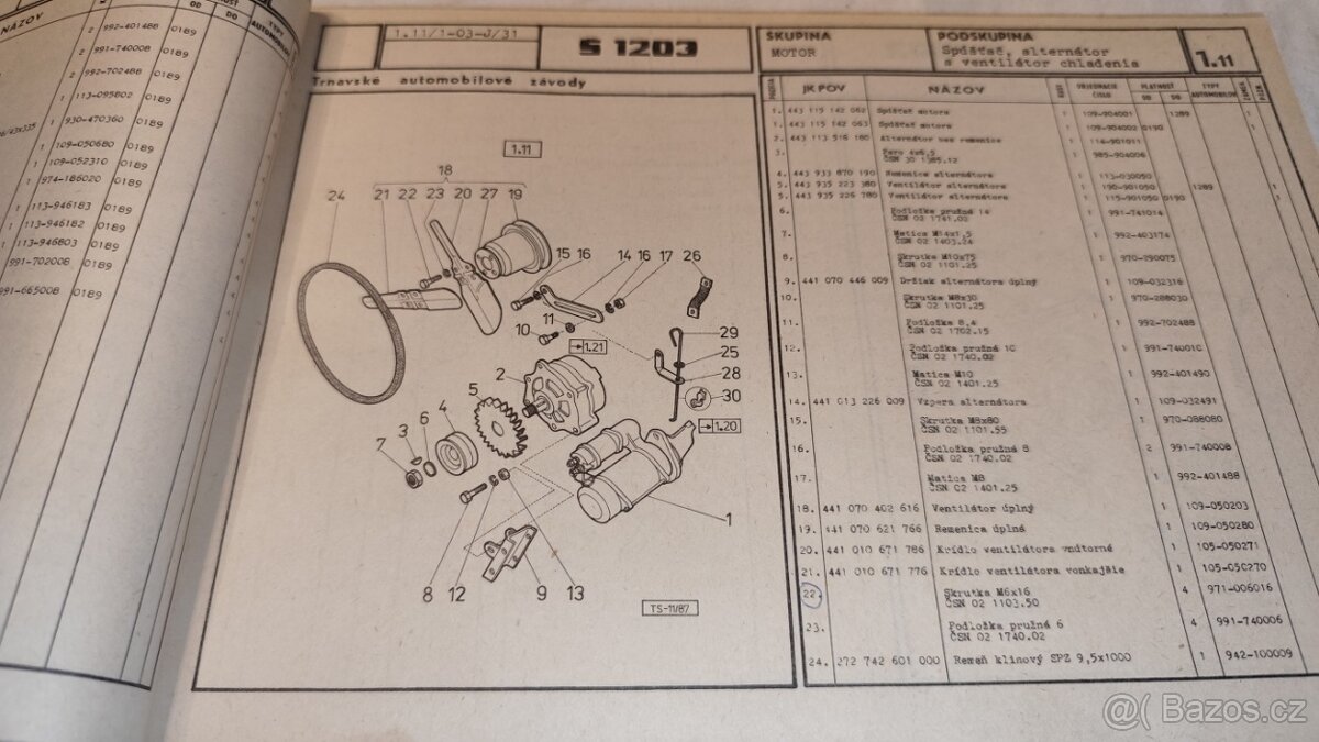 ŠKODA 1203 - seznam náhradních dílů – katalog Š1203 - 4