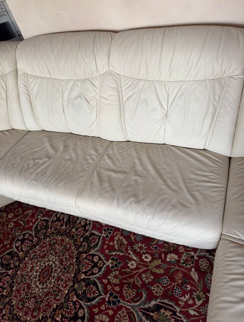 Světlá kožená sedačka do Účka, 4979 - 4