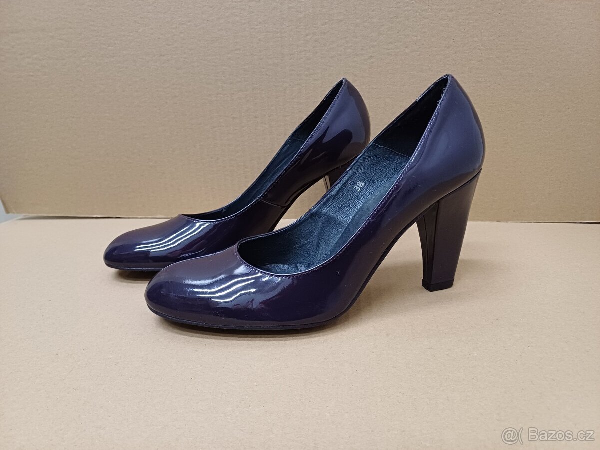 Tmavě fialové lakované lodičky vel.38 - 4