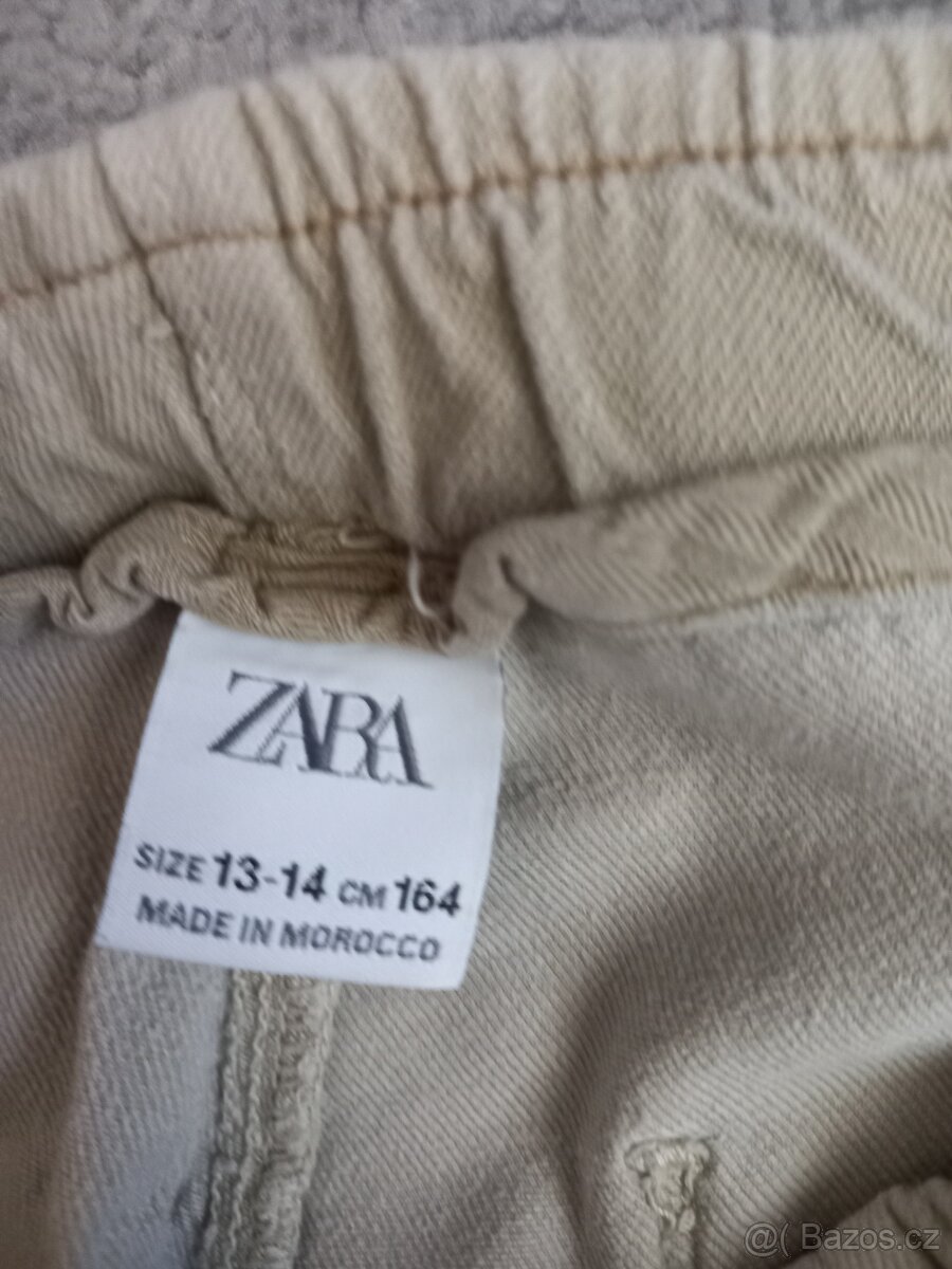 Béžové kalhoty 164 ZARA elasticky pas - 4