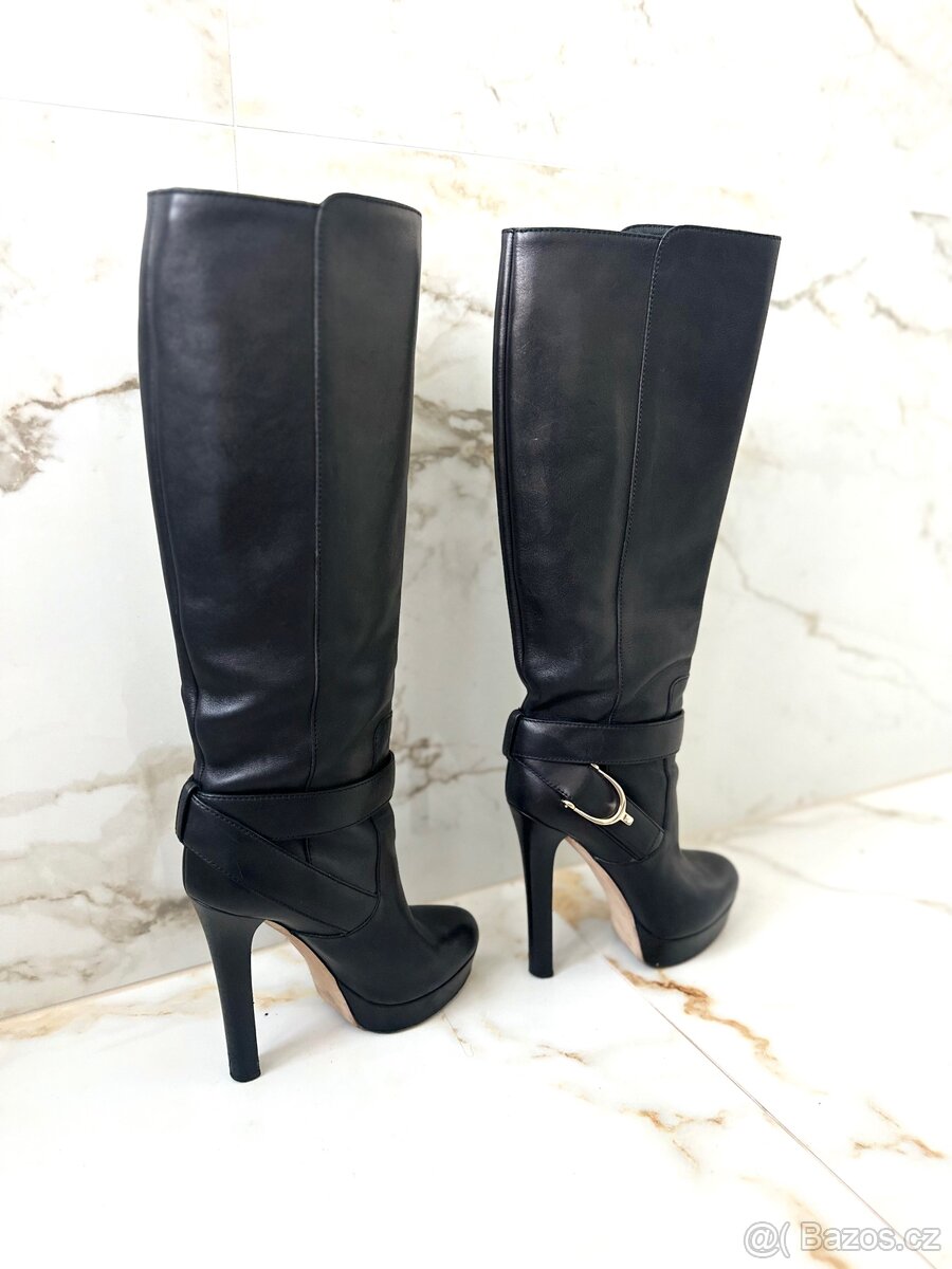 Kožené kozačky Gucci - 4