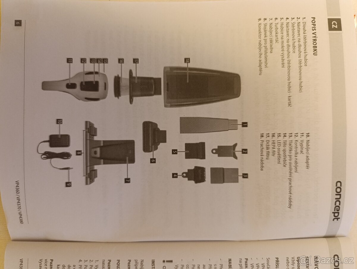 Ruční vysavač aku Concept VP4360 - 4