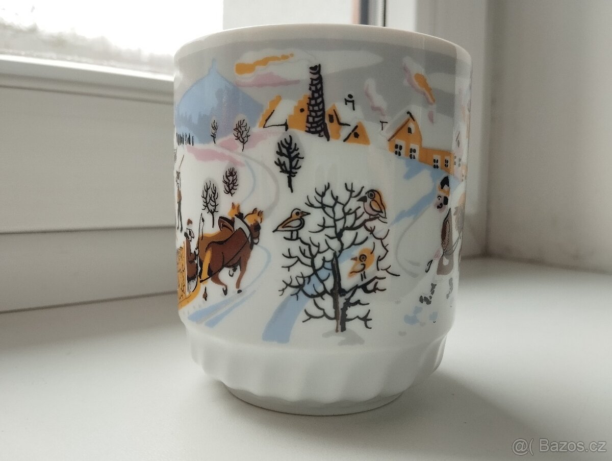sběratelský retro hrnek - zimní koník - 4
