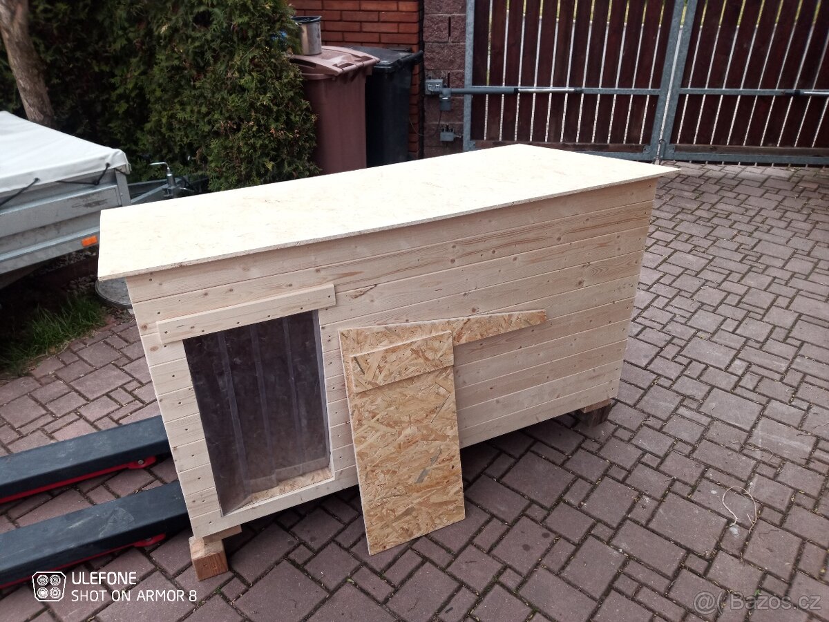 Psí bouda bez krytiny, s přepážkou a zástěnou, 6 velikostí - 4