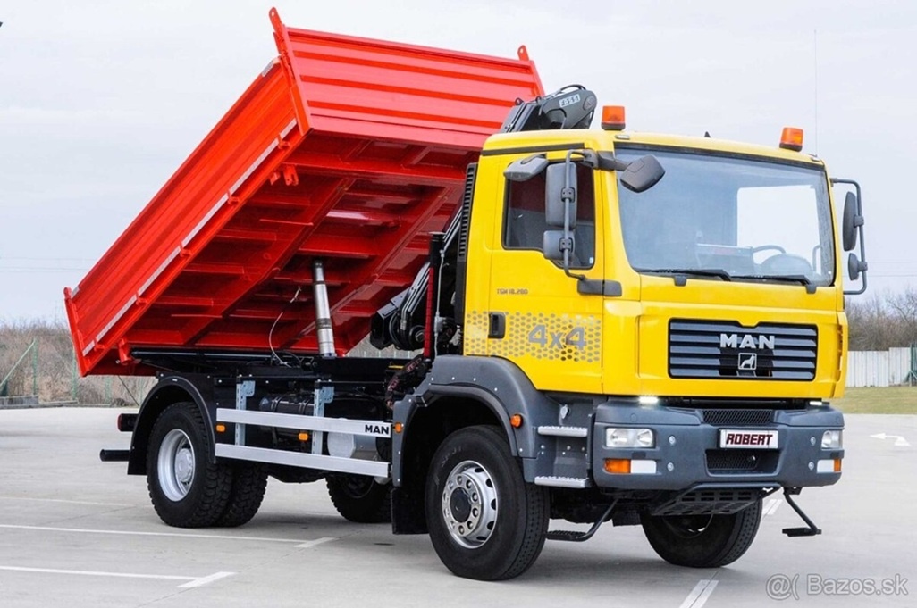 MAN TGA 18.280 4X4 TŘÍSTRANNÝ SKLÁPĚČ HYDRAULICKÁ RUKA EU-4 - 4