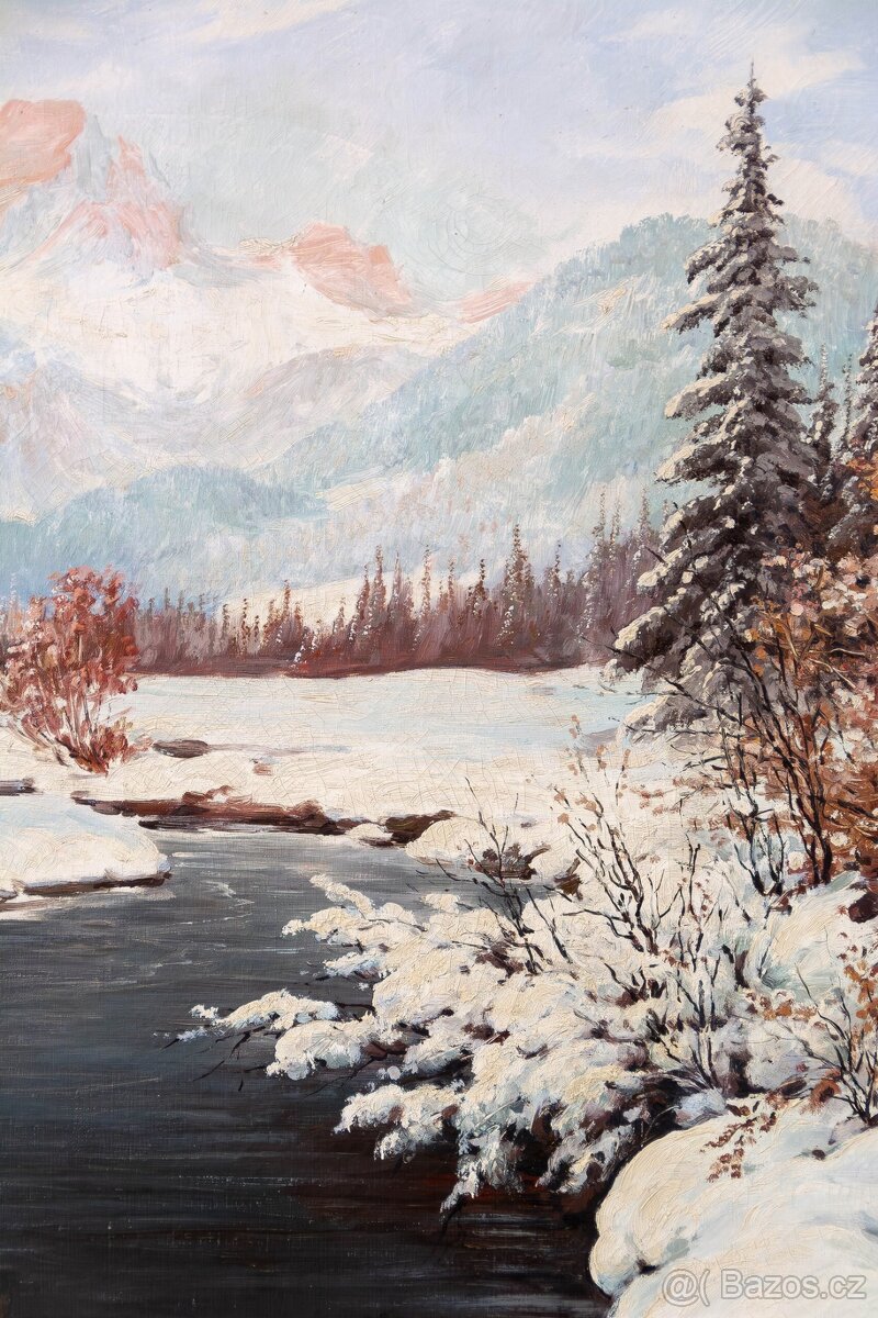 Zimní hory, sign.Strasser, 900 × 700 mm - 4