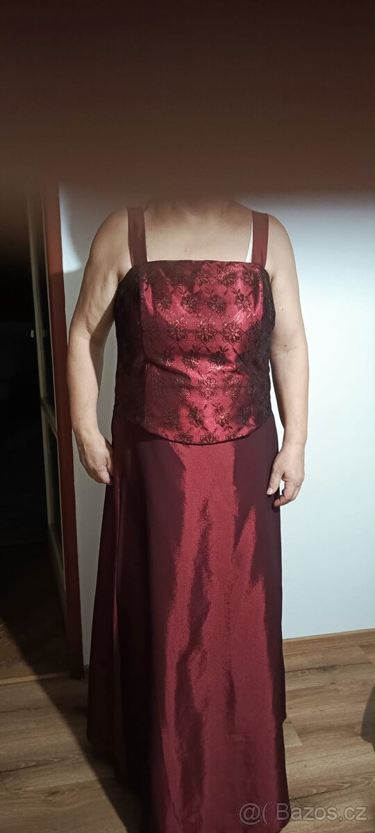 Červené plesové šaty vel. 50 - 4