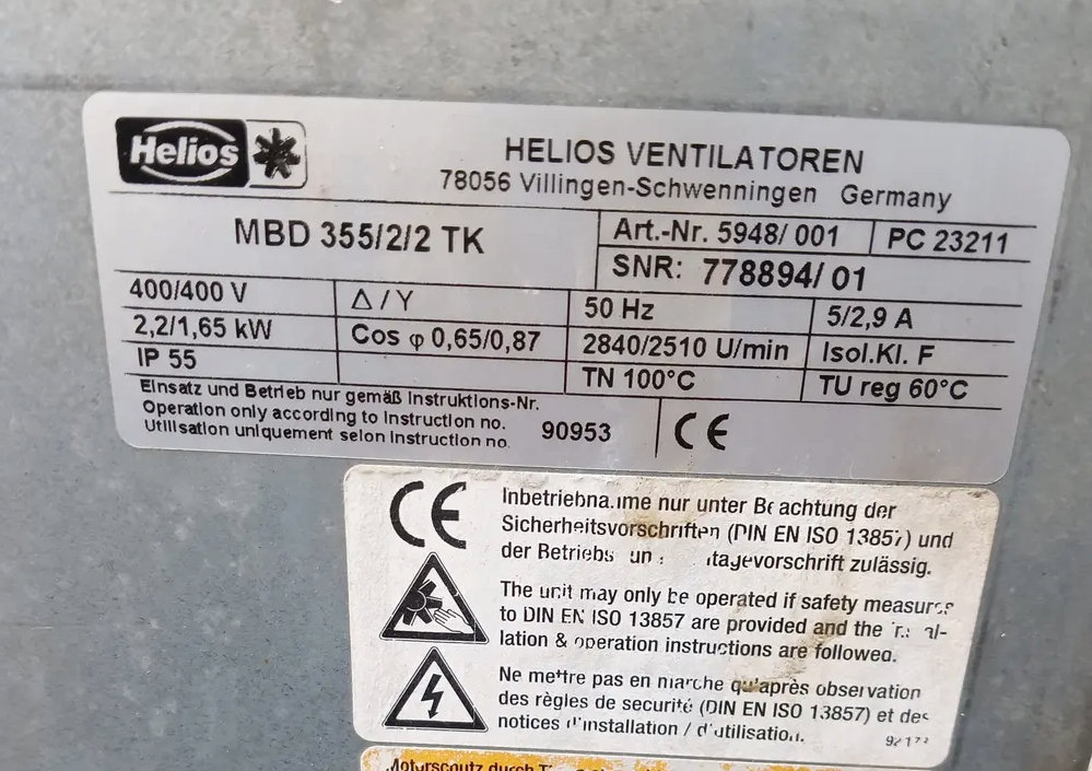 Potrubní ventilátor Helios MBD 355/2/2 + ovladač - 4