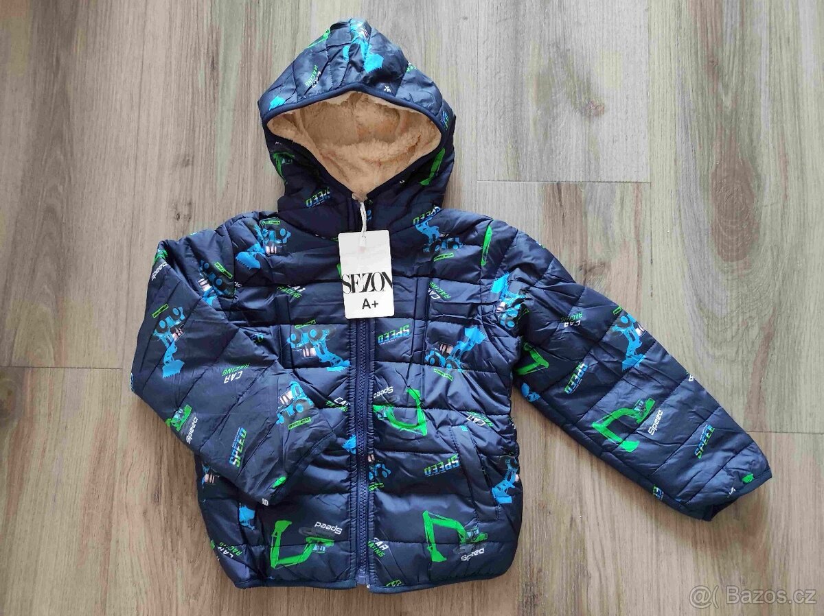 Zimní chlapecká bunda s bagry nová - 4