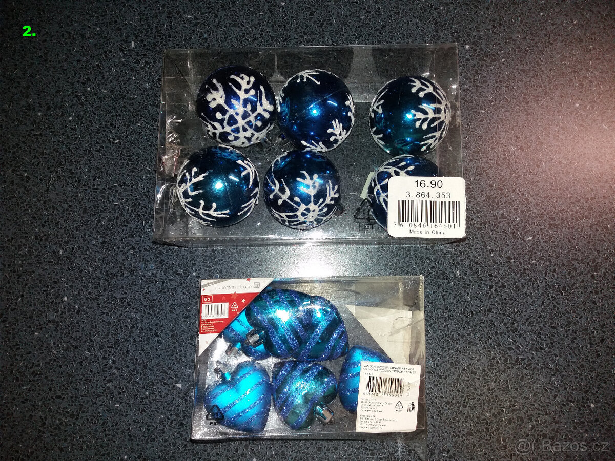 Vánoční stromek umělý + stojan, vánoční baňkky a jiné - 4