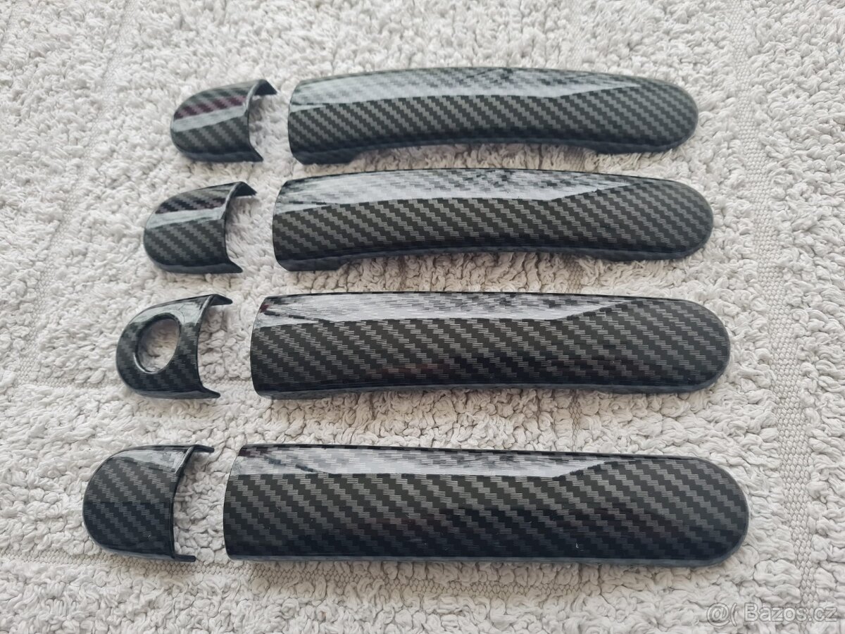 ČIERNE a KARBONOVE kľučky krytky klučiek dveri - 4