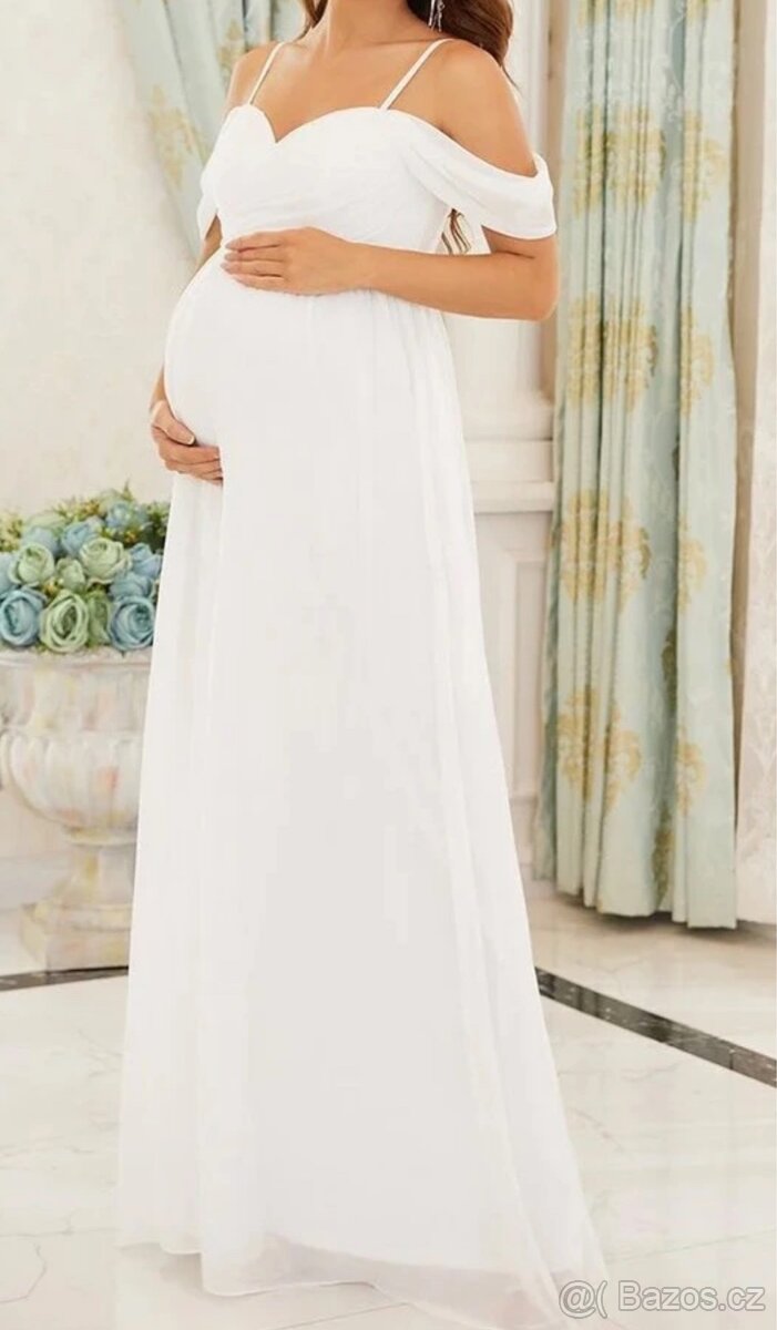 Svatební (tehotenske) šaty vel.38/M - 4