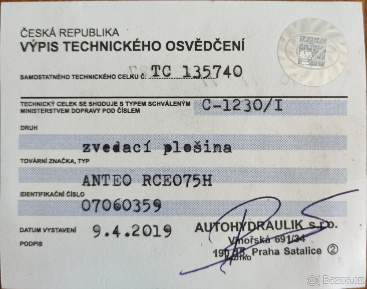 Skládací hydraulická plošina na auto, - 4