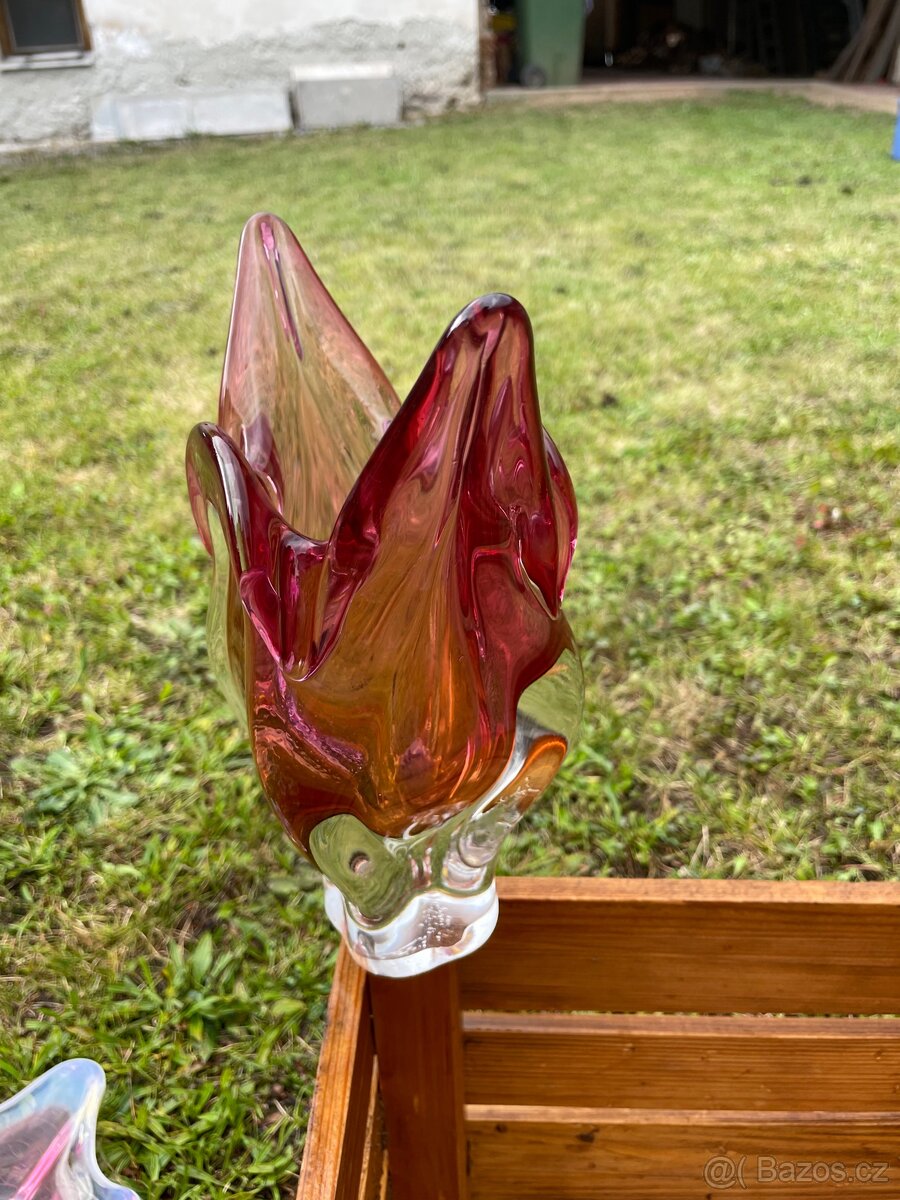 Vázy hutní sklo - 4