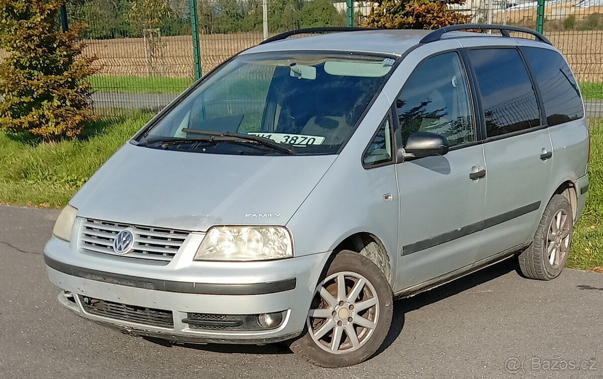 VW SHARAN 1.9TDi,85 a 96kW-POUZE DÍLY,stříbrná metalíza