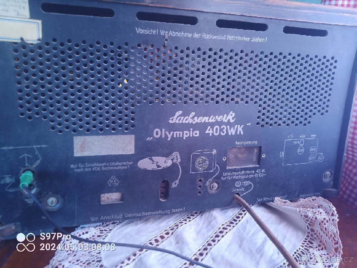 Starožitné plně funkční rádio Sachsenverk olympia 403wk - 4