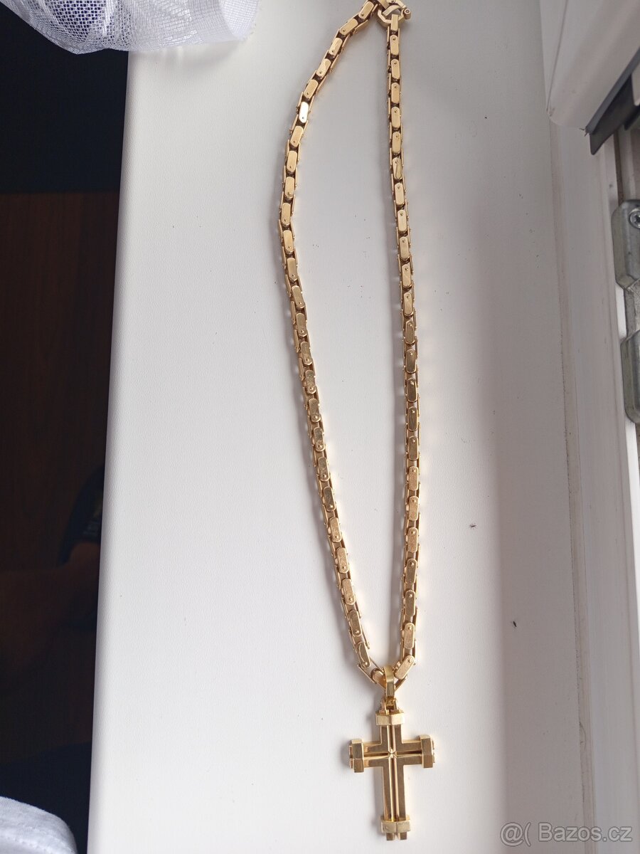 Zlatý řetěz s křížem 140,23g - 4