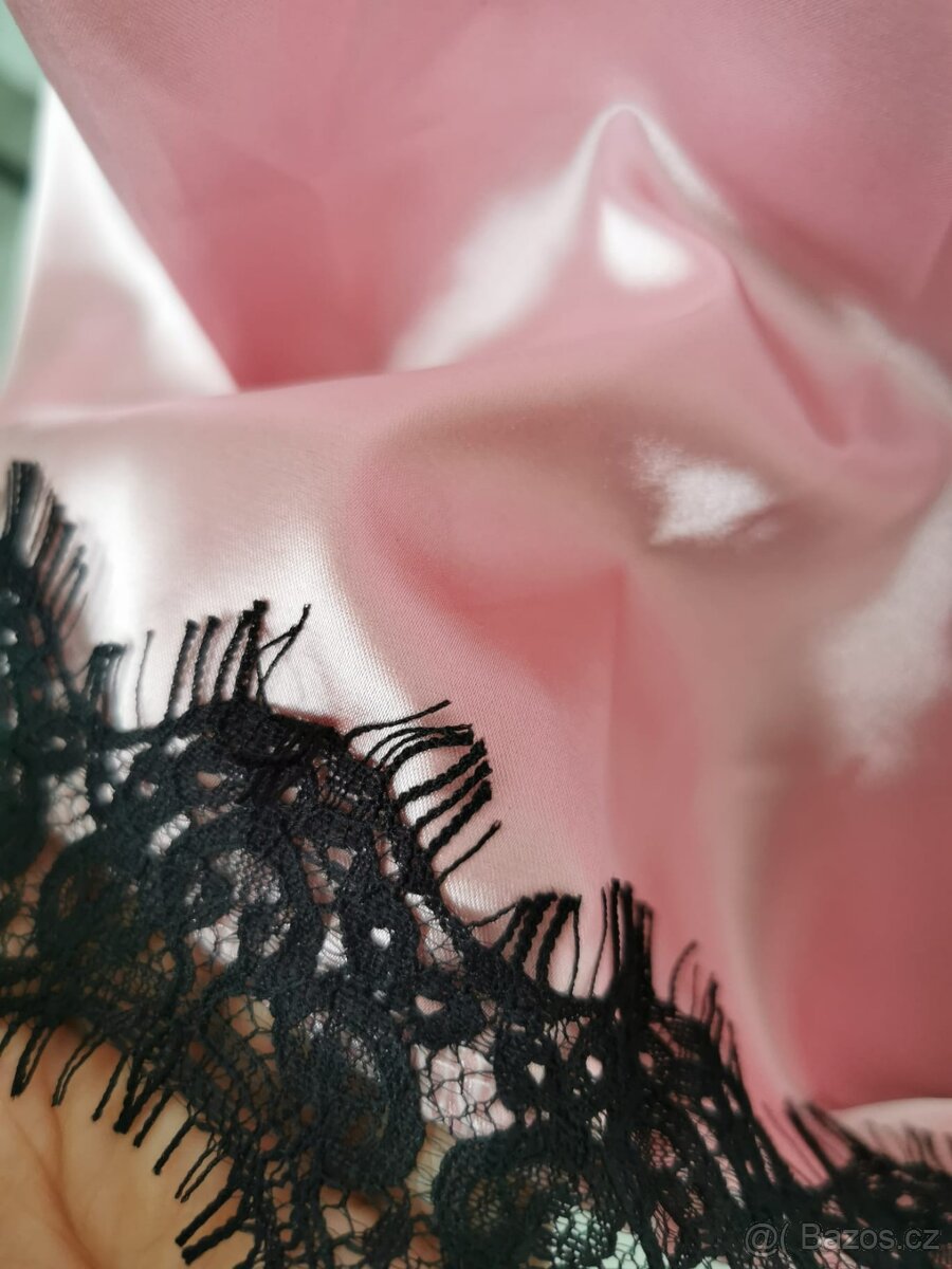 Dámský růžový top s krajkou - M-M/L - 4