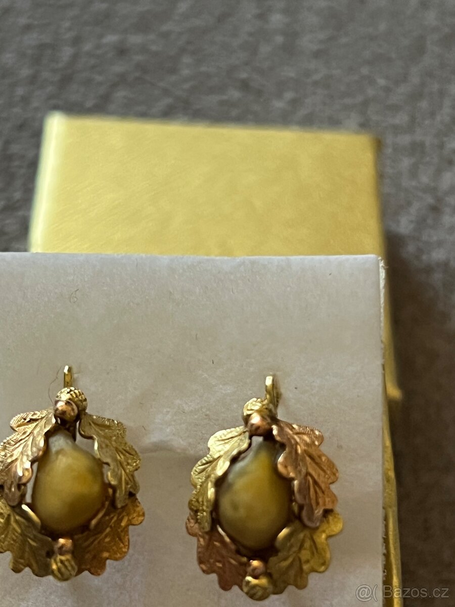 Zlatá sada prsten,naušnice a přívěsek - 4