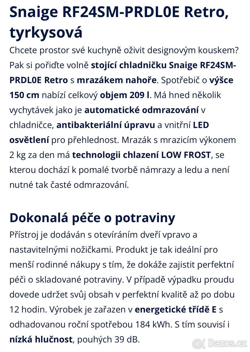 Retro lednice Snaige - 4