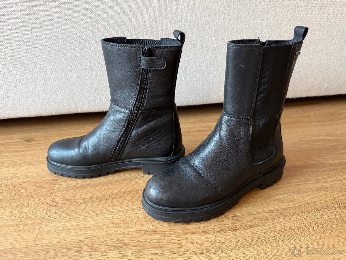 Kožené nižší kozačky Esprit vel. 35. Pravá kůže. - 4