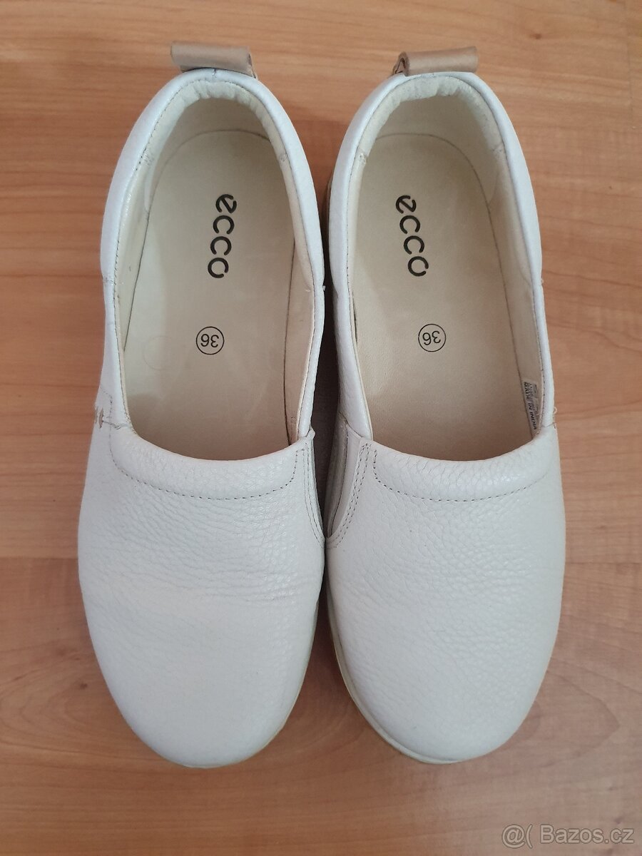 Bílé boty polobotky baleríny v.36 ecco top stav - 4