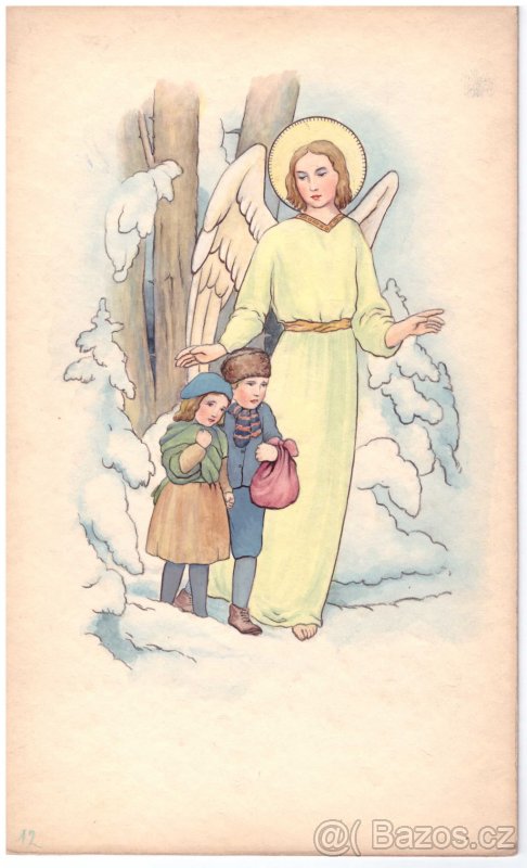 Starožitný ručně malovaný svatý obrázek, 8ks - SLEVA - 4