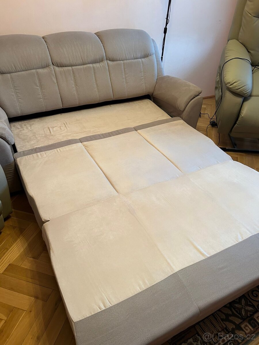 Sedačka rozkládací Bruno 2v1, 2x el. křeslo Mario - 4