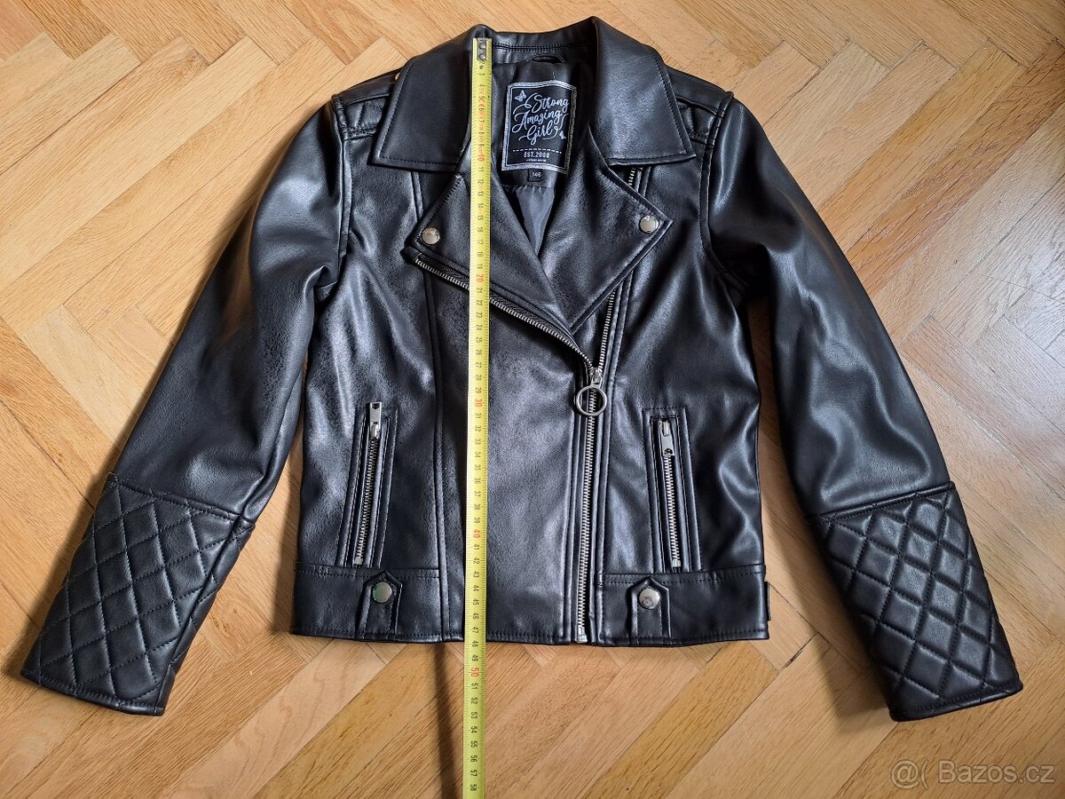 Dívčí bunda "křivák" černá - 4