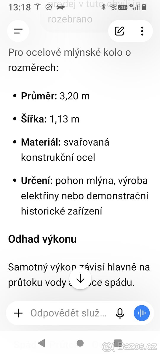 Ocelové mlýnské kolo 320x115 cm - 4