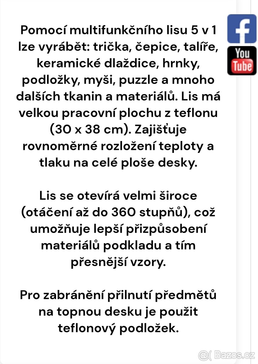 Multifunkční transferový lis 5v1 - 4