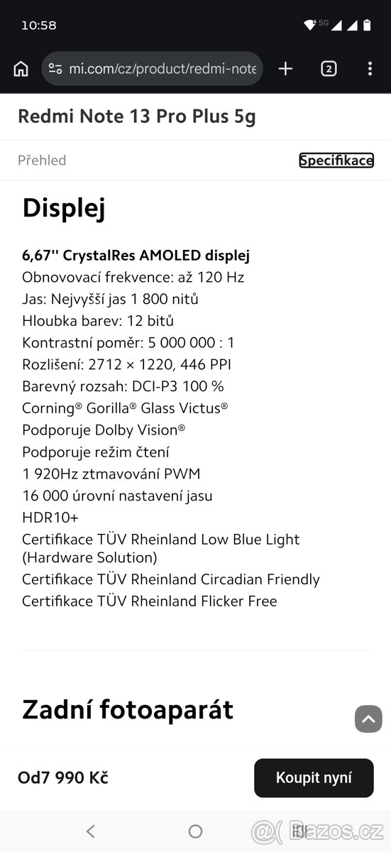Xiaomi redmi note 13 pro+ 5G, 256GB - 4
