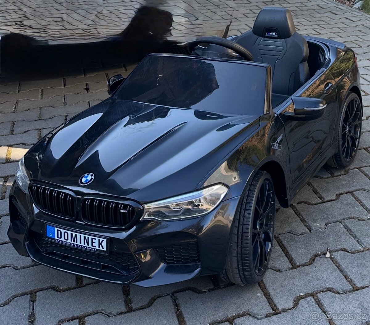 Elektrické autíčko BMW M5 EVA kola černé - 4