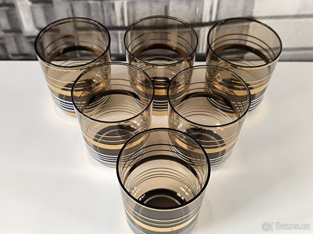 Sada 6ti starožitných skleniček na whisky - 4