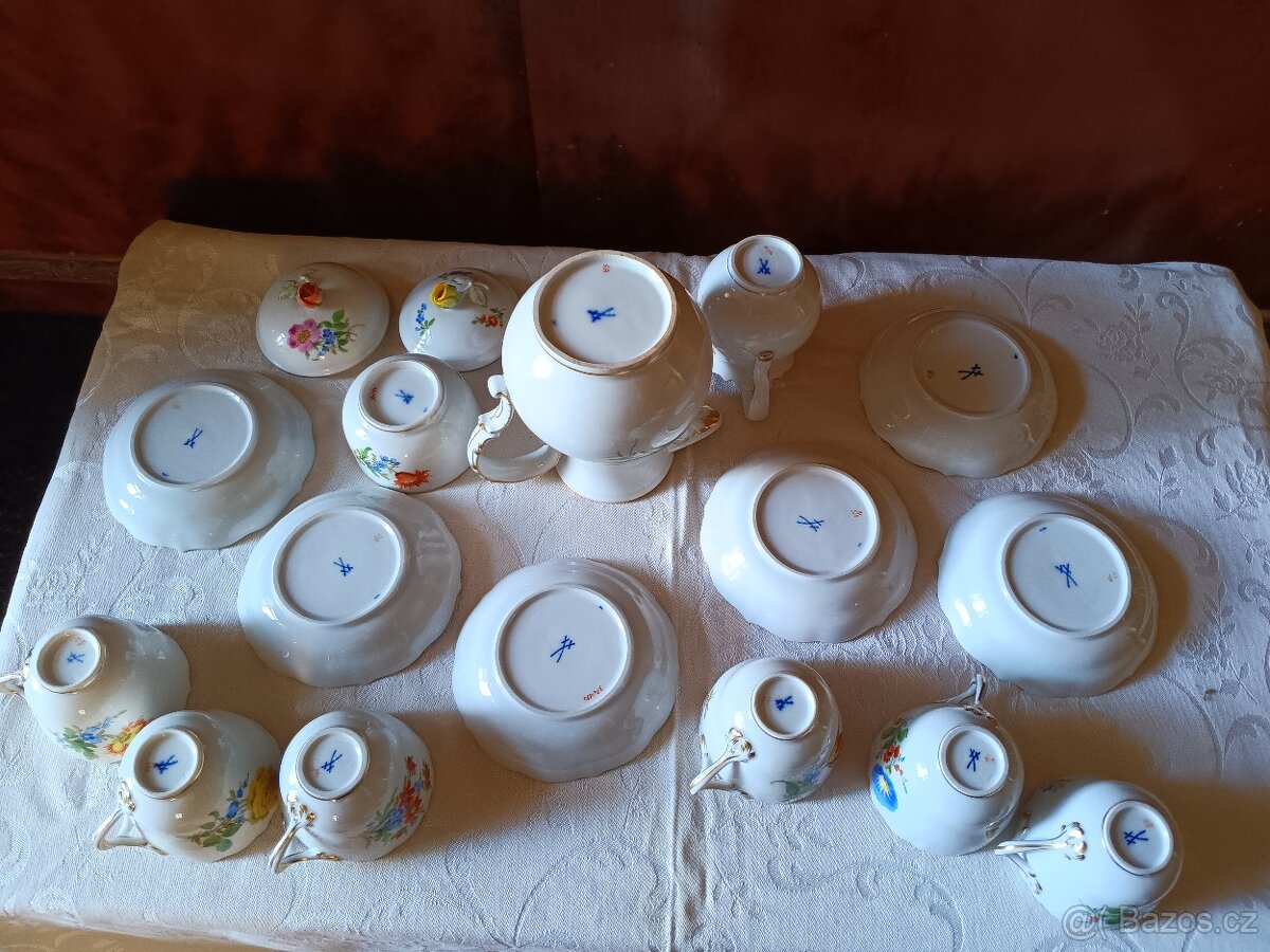 Míšeň, Meissen - malovaný porcelánový servis - 4