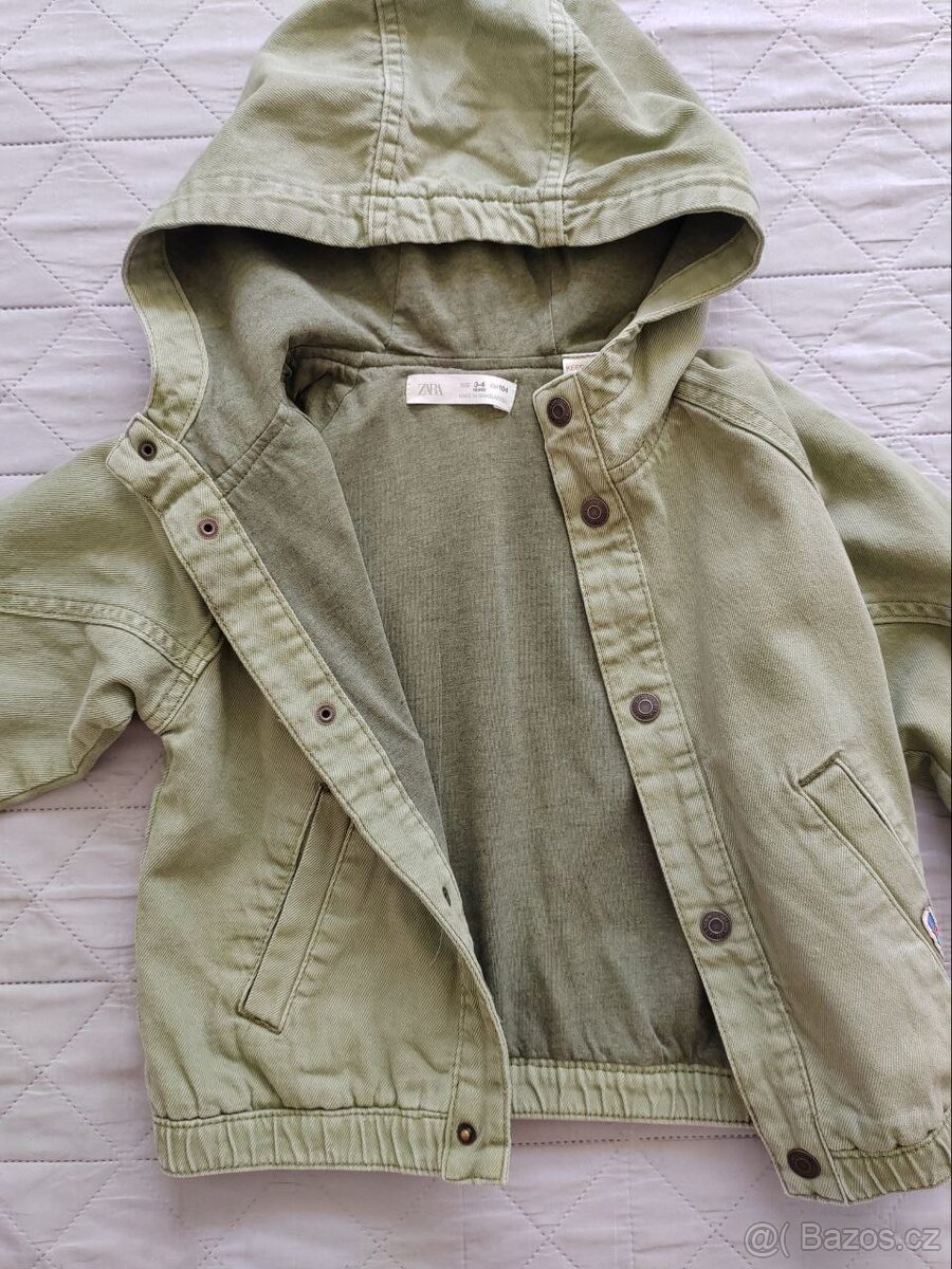 Džínová bunda s kapucí Zara vel. 3-4 (104cm) - 4