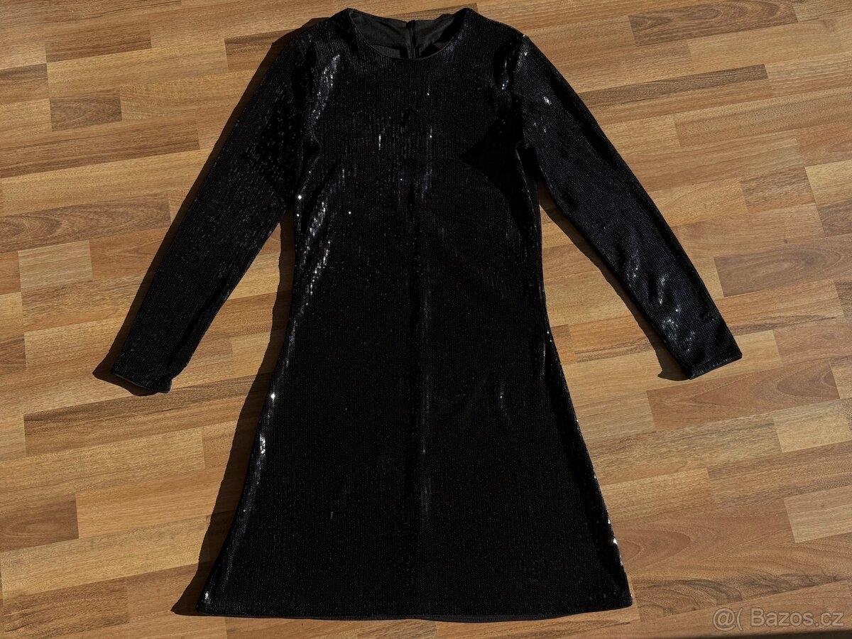 Flitrové společenské šaty, vel. L - 4