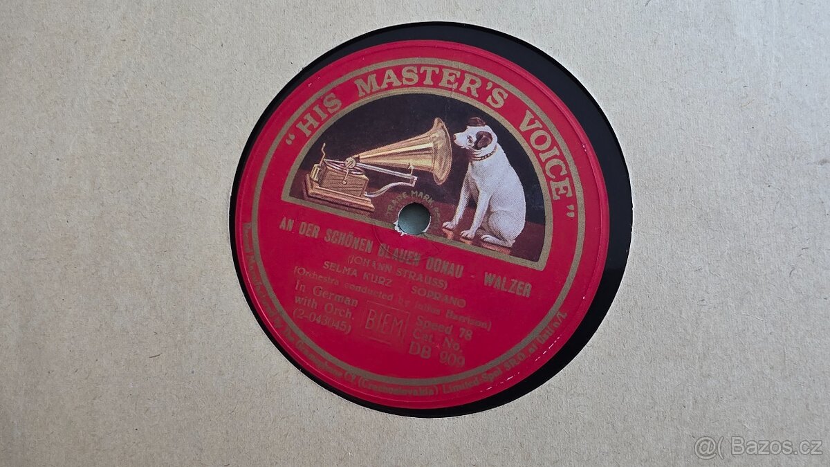 Staré šelakové desky platne LP 78 His Masters Voice - 4