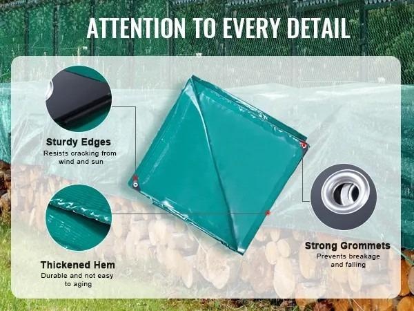 těžká plachta 9 x 5 metrů, 32kg, zelená - 4