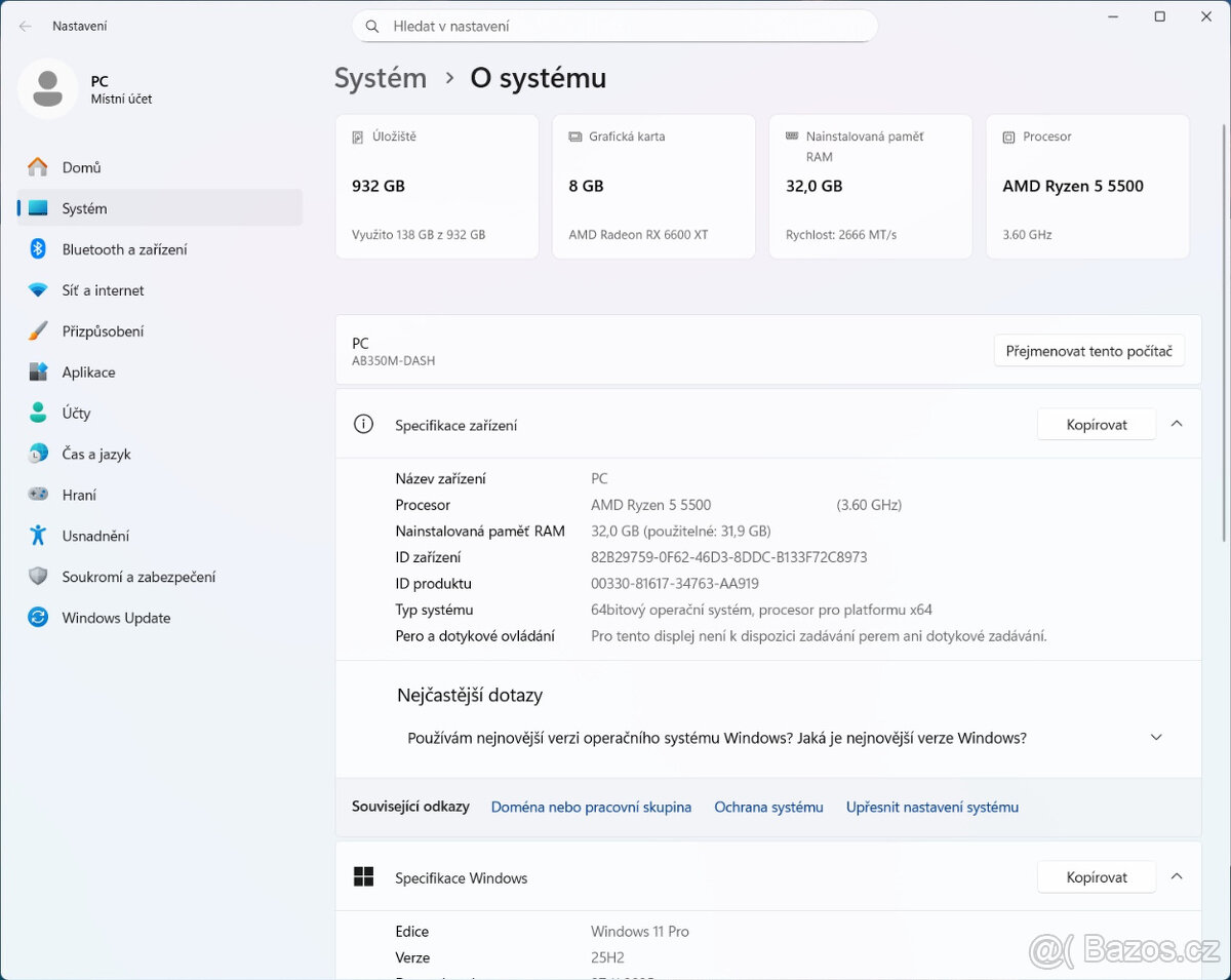 Herni PC - Ryzen 5500, 32GB RAM, 1TB NVME, 6600XT, WIN11 - 4