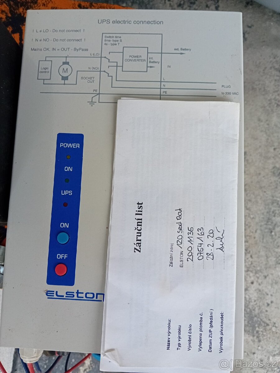 Záložní zdroj ELSTON 120W S0 bez termostatu s baterií - 4