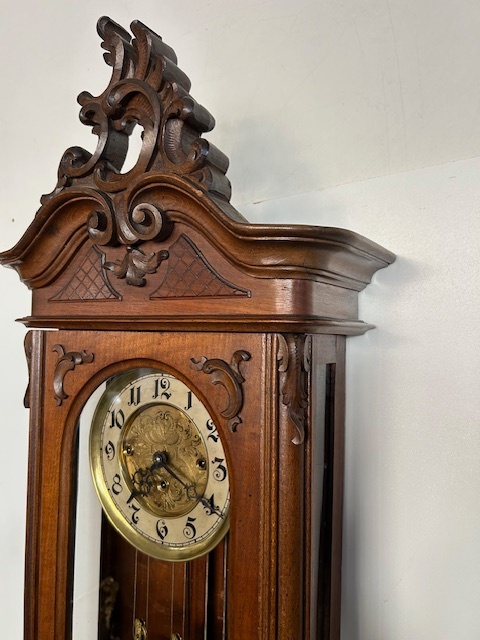 Třízávažové hodiny vídeňské baroko Gustav Becker. - 4