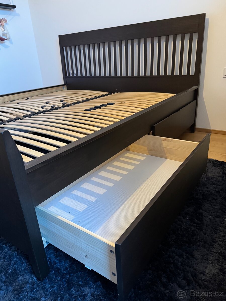 Dřevěná postel 180x200 cm IKEA IDANAS - 4