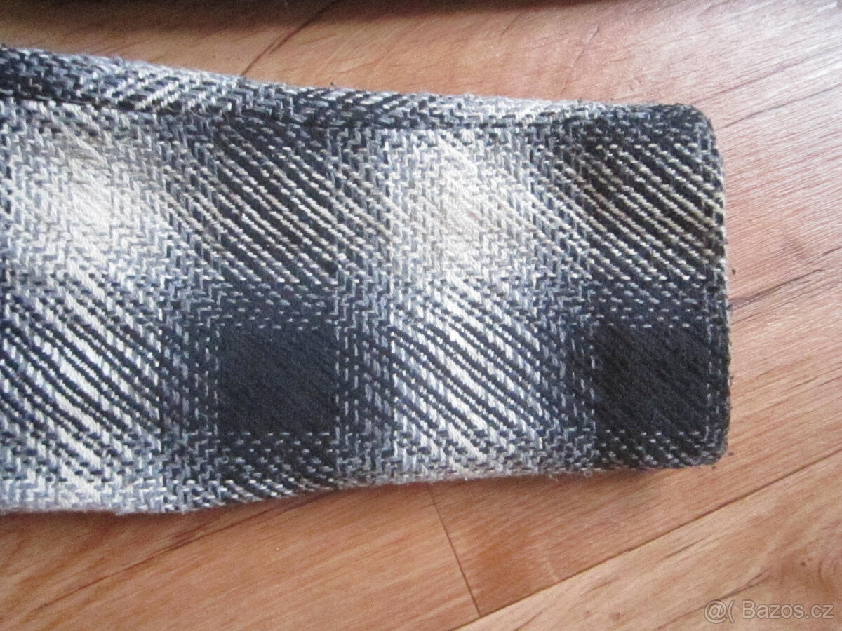 Kabát černo bílý s páskem, vel. M/L, polyester - 4