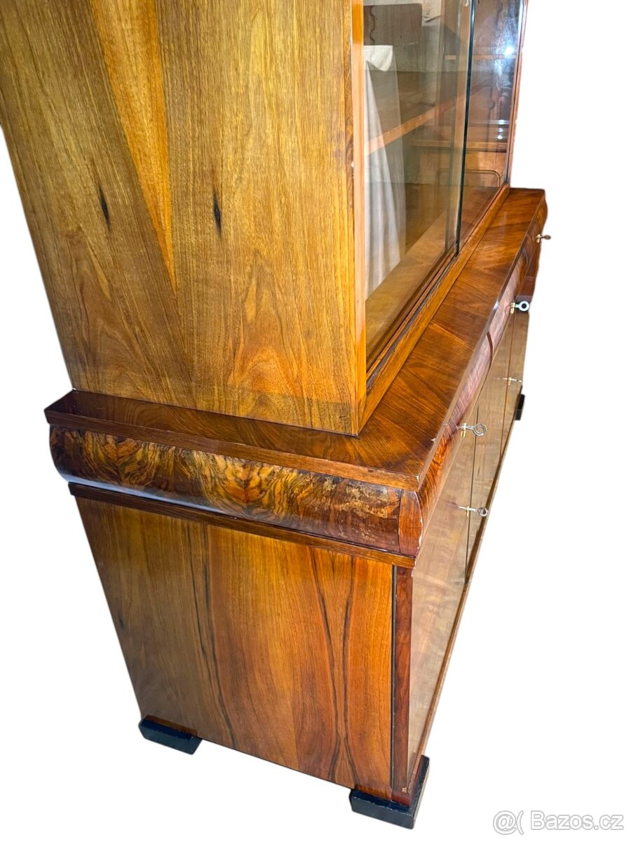 Starožitná knihovna/vitrína - Art Deco - 4