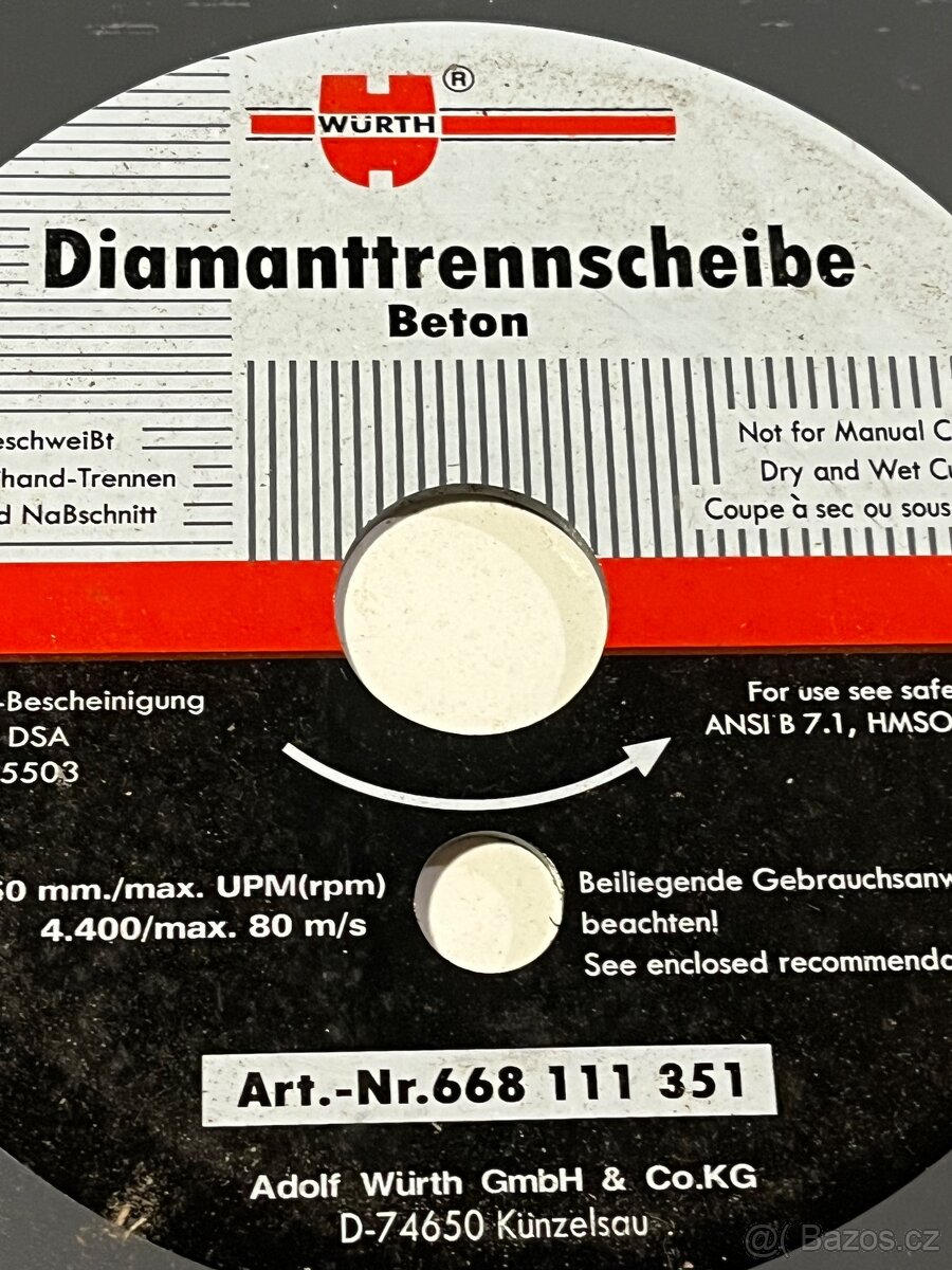 WURTH diamantový řezný kotouč - 4